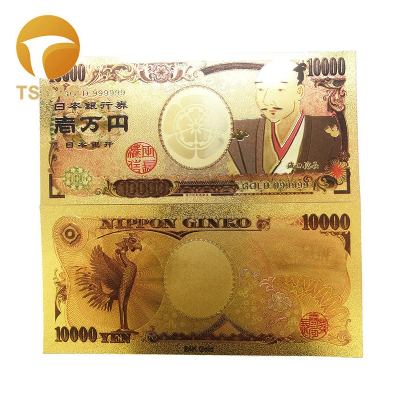 A coleção colorida da cédula do ouro caçoa presentes japão dos desenhos animados a cédula japonesa 1000000 24k chapeou ouro dinheiro falso: 4
