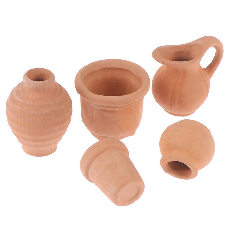 5 stücke maßstechen 1:12 Handcrafted Puppe Haus Miniatur Jahrgang porzellan blumentopf Vase glas