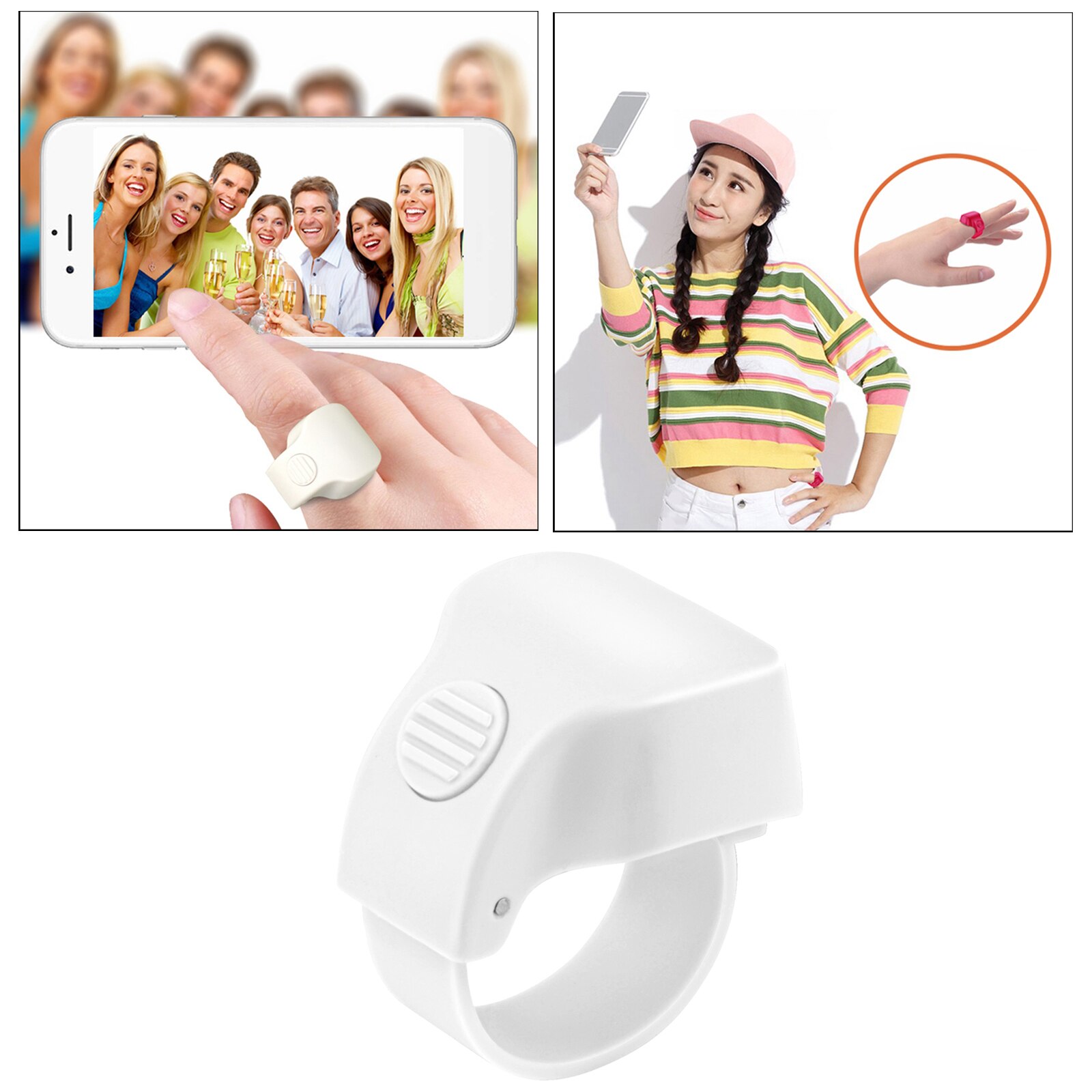 Draagbare Draadloze Clicker Sluiter Afstandsbediening 10 Meter Afstand Voor Android: White