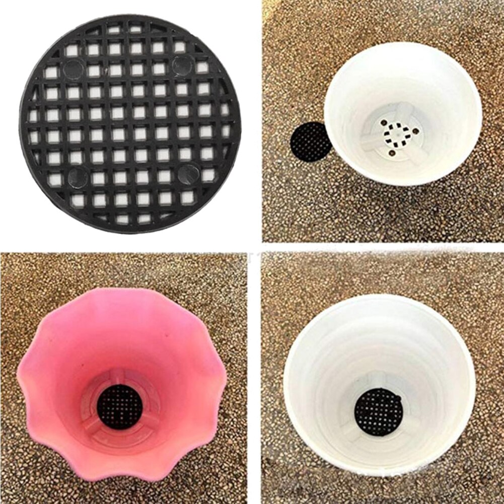 50Pcs Hollow Garden Bonsai Flower Pot Bottom Grid Mat Prevent Soil Loss Mesh Pad