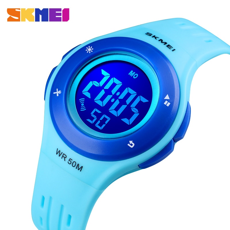Horloges Voor Kids LED Sport Stijl kinderen Digitale Elektronische Horloge Jongens Meisjes Kinderen Cartoon 50 M Waterdicht Horloge SKMEI: Blue