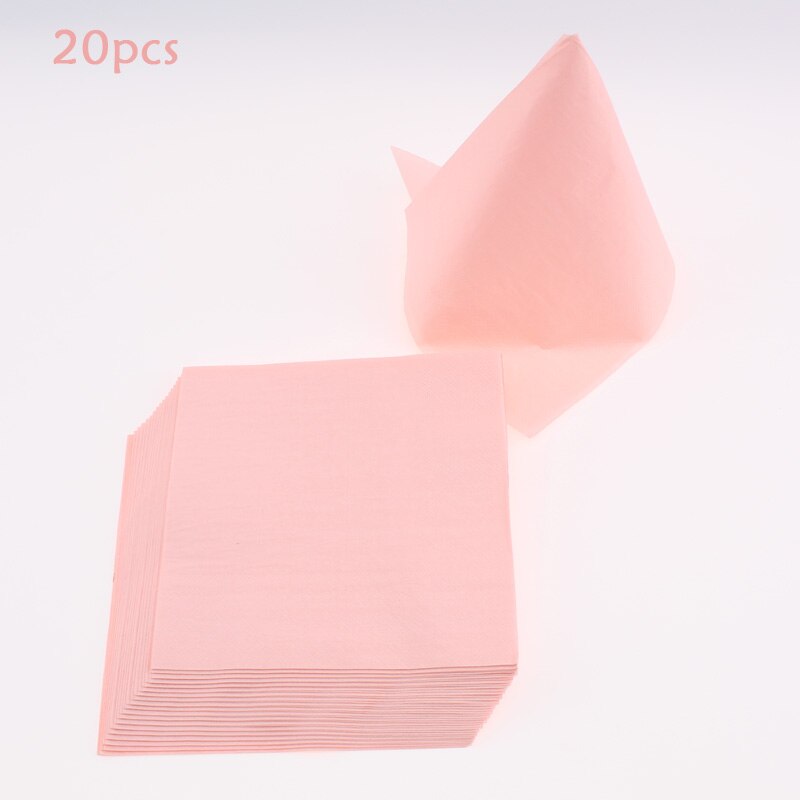40 stk pink festdekoration bordservice decoracion niño tallerken kop papirhåndklæde halm dug fest fødselsdag rabat festival: Serviet 20 stk