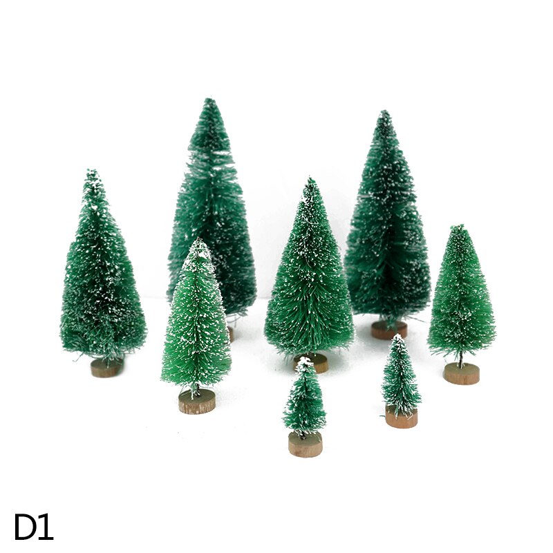 8 stk / sæt juletræspynt 5cm/6.5cm/8.5cm/12.5cm guld sølvgrøn lille træ hjem juledekoration diy håndværk: D1