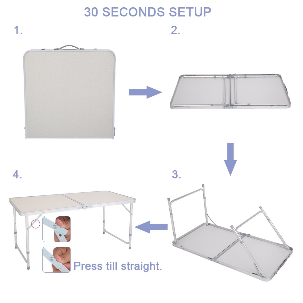 120 x 60 x 70 4Ft Portable Multipurpose Folding Table White