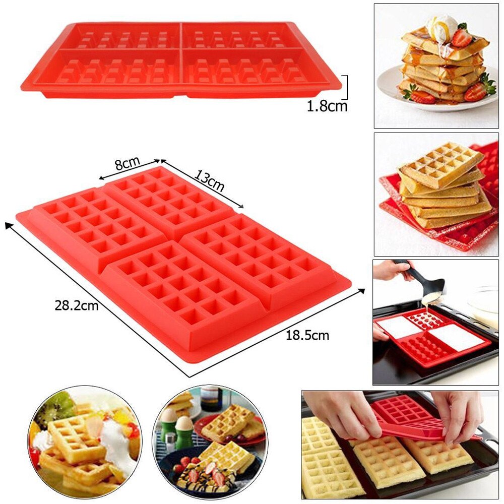 Silicone mini waffles pan bolo de cozimento bolo de muffin cozido bandeja de molde de chocolate diy waffle molde de bolo de silicone utensílio patisserie
