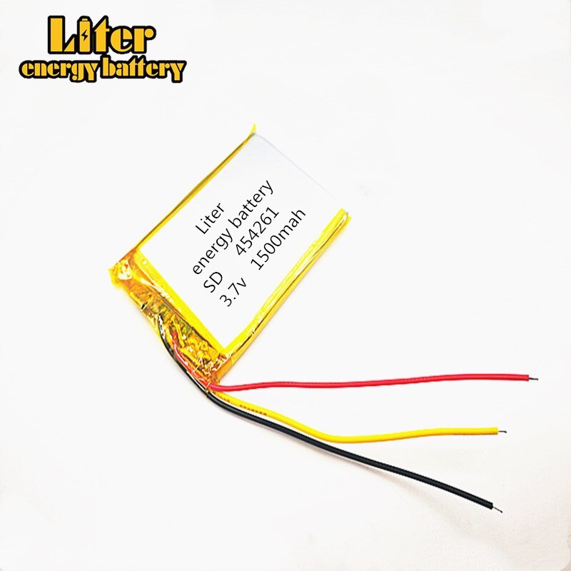 10 stück/lot, 3 -poliger, hochwertiger 3.7v,1500- mah ,454261 polymer-lithium-ionen-akku (li-ion) für spielzeug, powerbank, gps ,mp3,mp4 gerät
