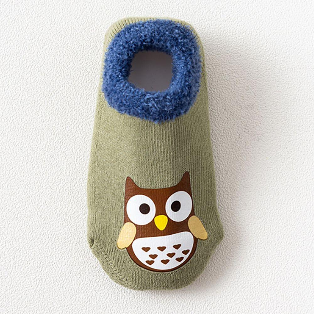 Autumn Winter Baby Socks Casual Children\'s Cute Cartoon Owl Non-Slip Cotton Floor Socks Kids Slippers