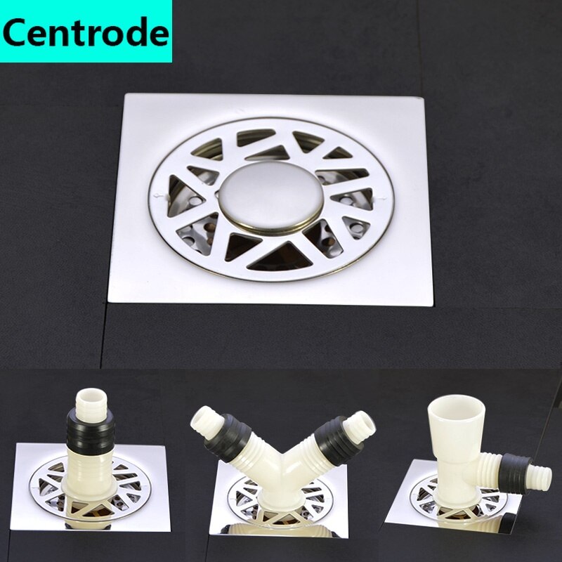 Floor drain anti-bug bed toilet toilet shower kitchen balcony square stainless steel floor drain washing machine 50/75 tube