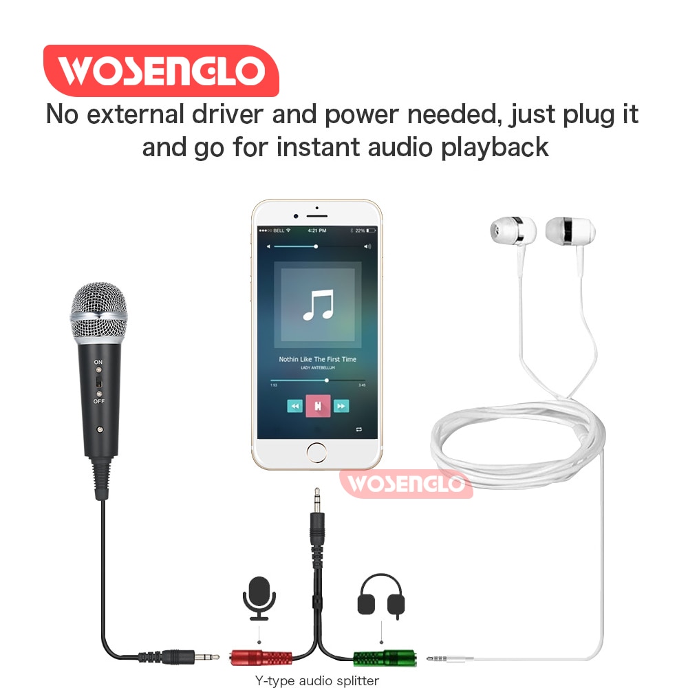 Condenser Microphone 3.5mm Plug Home Stereo MIC Desktop Stand for PC Video Chatting Gaming Podcast Recording