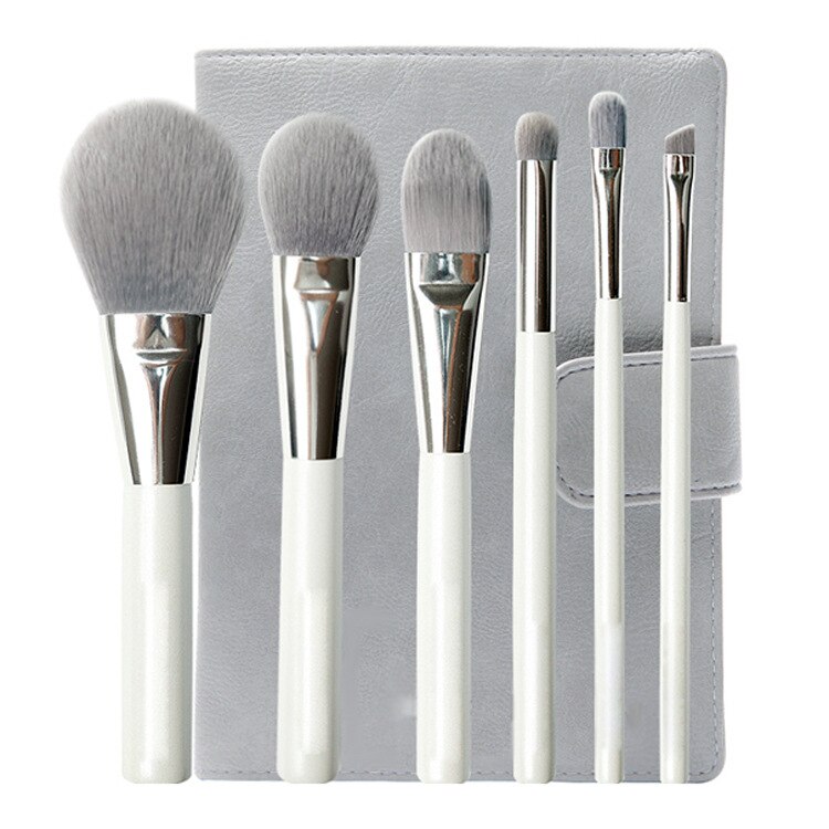 6 stk makeup børste sæt bambus trækul fiber højkvalitets børste farve makeup sæt værktøjer bærbart kosmetik sæt  ct026