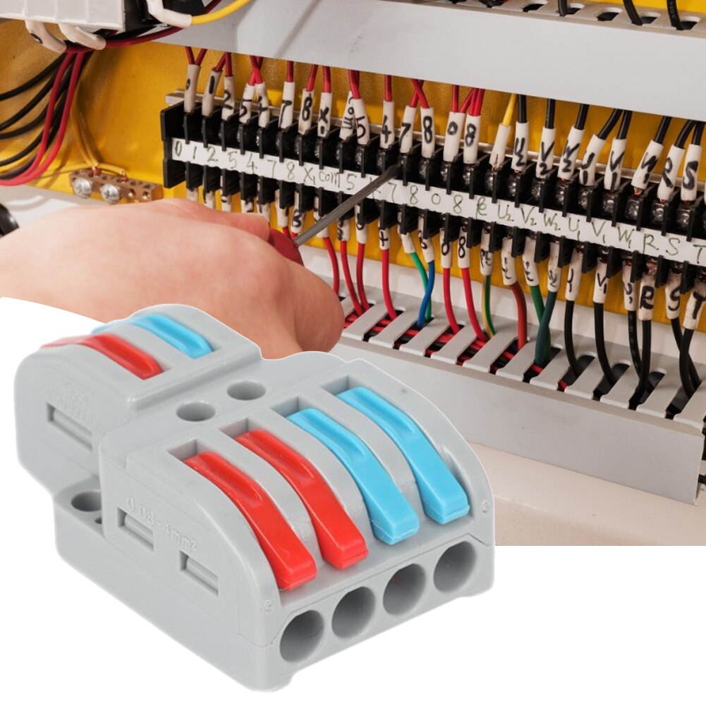 Wire Connector Quick Terminal Block Plug Adapter 2/3/4/6 Way Push-in Terminal Block Fast Cable Connector for 28-12AWG Universal