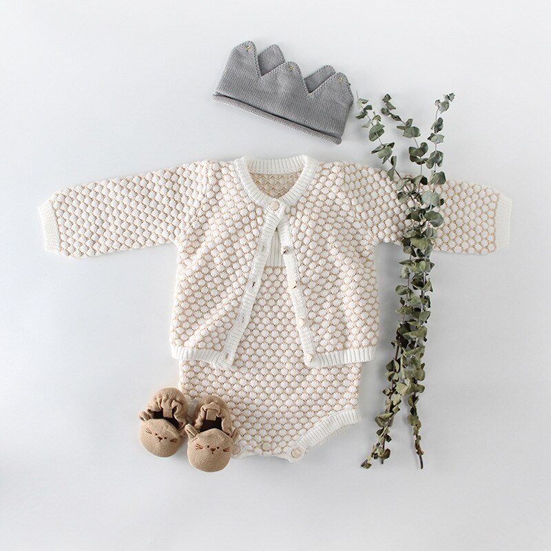 Koodykids Baby Mädchen Frühling Herbst Gestrickte Karosserie betroffen zur Seite fahren Mantel Verbunden zur Seite fahren Baby Mädchen betroffen Strampler
