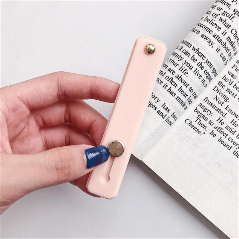 Polsband vinger ring grip mobiele telefoonhouder standaard duwen trekken sticker pasta universele handband auto telefoonhouder beugel: J