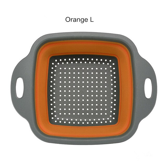 Escurridor de lavado plegable con mango cesta de filtro para verduras de fruta colador plegable de silicona contenedor de herramientas de almacenamiento de cocina