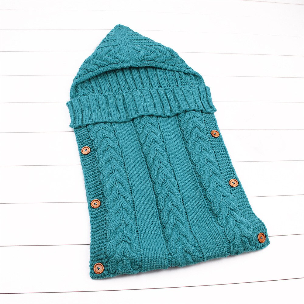 Pasgeboren Baby Winter Kinderwagen Wrap Deken Voetenzak Warm Gebreide Haak Inbakeren Anti-Kick Slaapzakken Peuter Baby Slaap Zak: 16