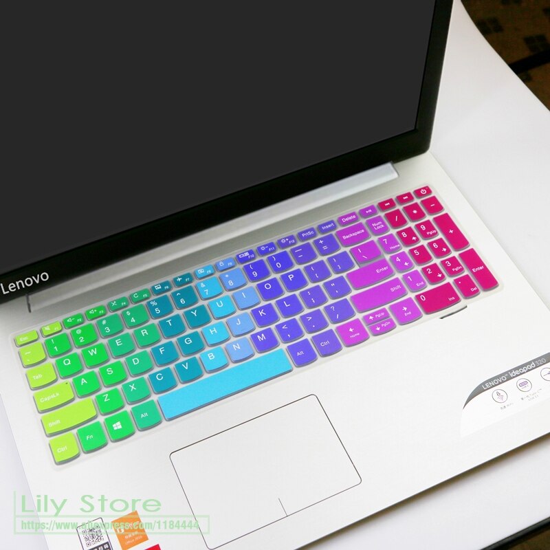 Laptop Keyboard Cover for Lenovo IdeaPad 520 720 15.6-inch - Ultra-thin Silicone Skin: Rainbow