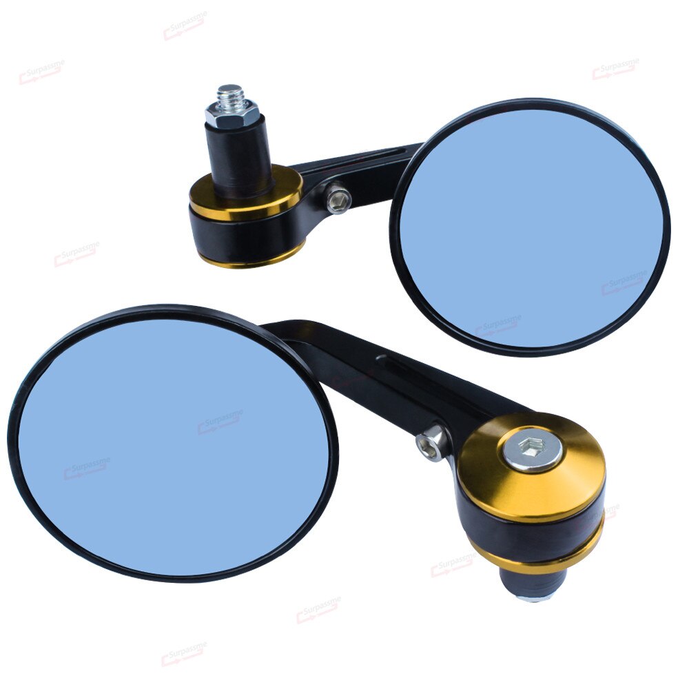 For Yamaha YBR 125 MT 07 XT 600 1 Pair 7/8" Motorcycle Rearview Mirror Round Handlebar Bar End Rear View Mirrors Accessories: Gold