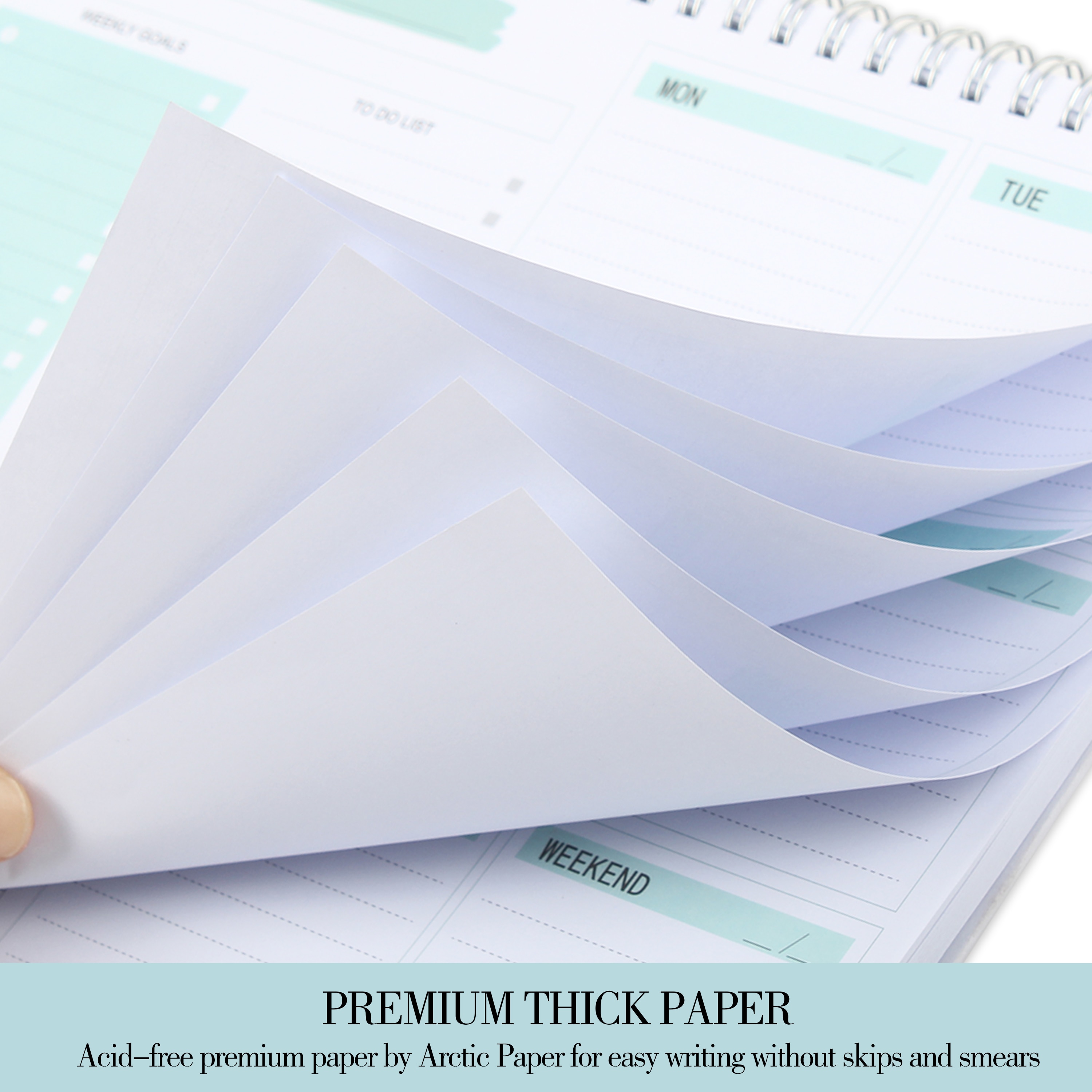 Daily Weekly Non-dated Planner Agendas Desktop Notepad to-Do List Habit Tracker School Office Schedule Stationery