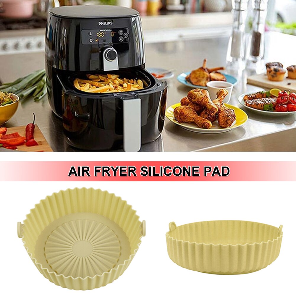 Silicone Pot For Airfryer Reusable Air Fryer Accessorie Baking Basket Pizza Plate Grill Pot Kitchen Cake Cooking Baking Tool