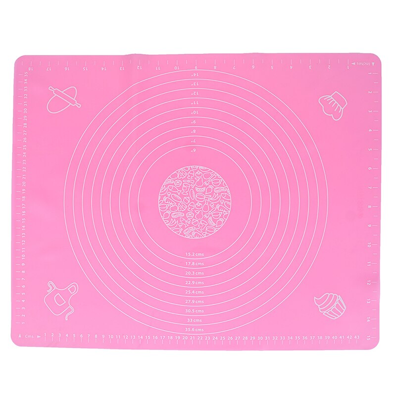 Kuchen matt 1 pc Super Große 50*40cm Nicht-Stock Kneten Teig Spitze rollen Silikon zurück matt schneiden Fondant Gebäck Blatt Gebäck: Rosa