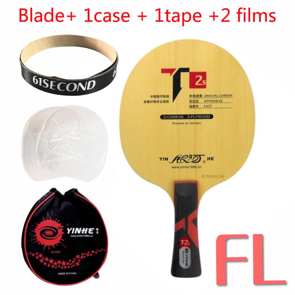 YINHE T2S Tafeltennis Blade (T-2S, 3 + 2 Hinoki Carbon, PRIMORAC CARBON Structuur) t2 Racket Ping Pong Bat Peddel Peddel: FL with Y 1 case