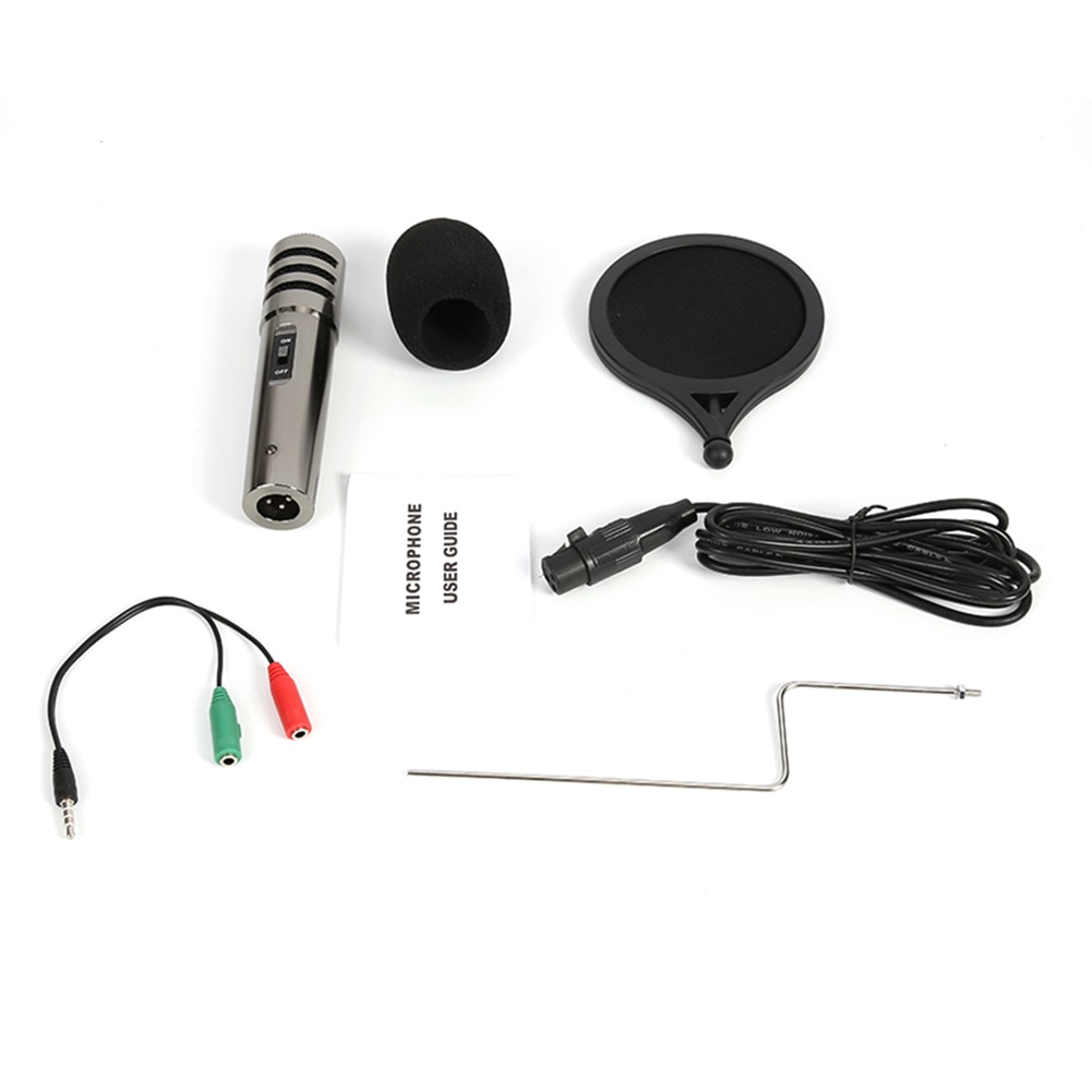 ALLOYSEED 3.5mm Pro Studio Online Sound Recording Condenser Microphone for Computer Phone Chatting Gaming Podcast Recording