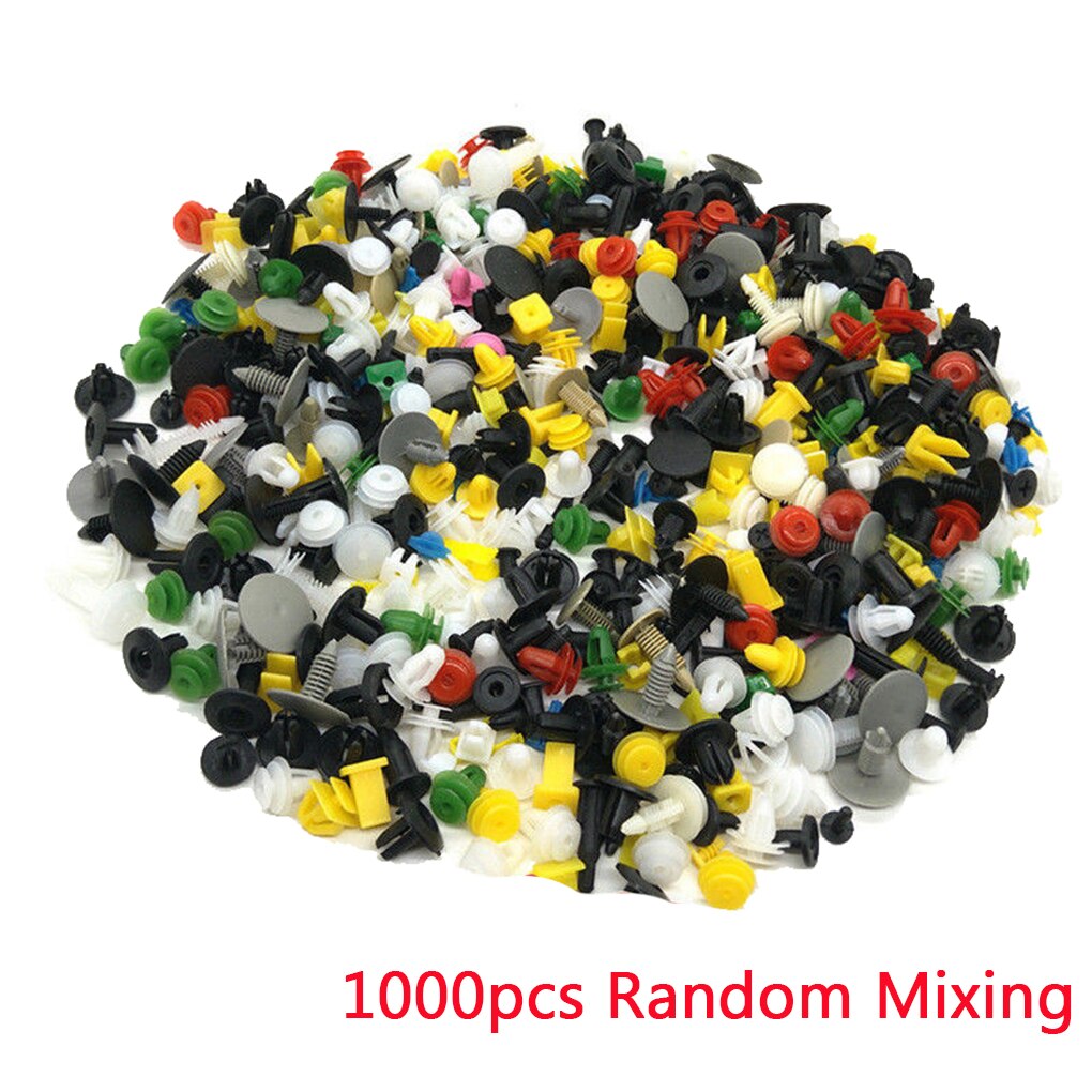 Universal Auto Fastener Car Bumper Clip 1000PCS Mixed Vehicle Retainer Rivet Door Panel Fender Liner Car Styling: 1000PCS