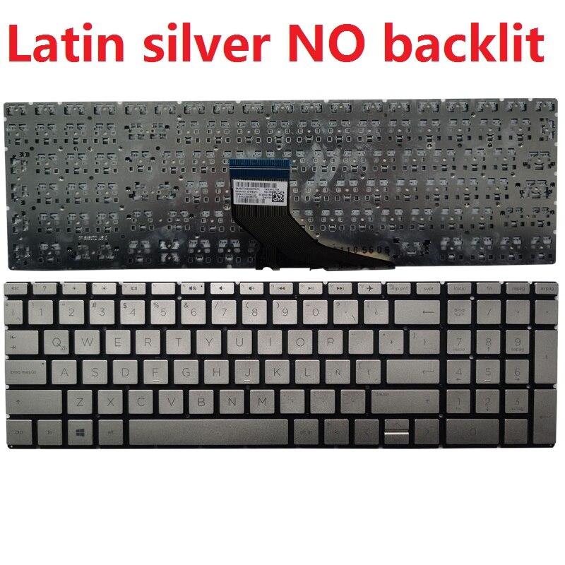Us/Uk/Sp/Spaans/La Latin Keyboard Voor Hp 17-Door 17T-BY 17-CA 17Z-CA 15S-DU 15S-DY 15-DY 15-DW 15-CS 15t-DA TPN-C139 TPN-Q208: LA Silver NO backlit