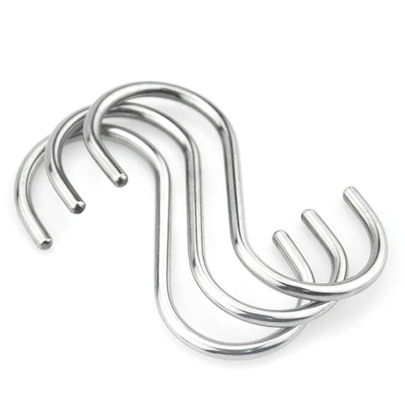 5 Pcs S Shaped Hooks Heavy Duty Kitchen Spoon Pan Pot Utensils Hangers Clasp Over The Door Closet Clothes Rack Hook