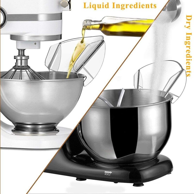 Pouring Shield, Universal Pouring Chute for KitchenAid Bowl-Lift Stand Mixer Attachment Accessories