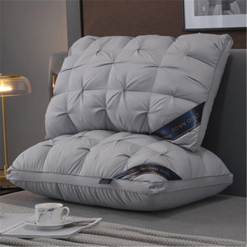Oreiller de couchage doux à carreaux décoratifs, oreiller orthopédique de Massage, pour la maison, l'hôtel: Grey