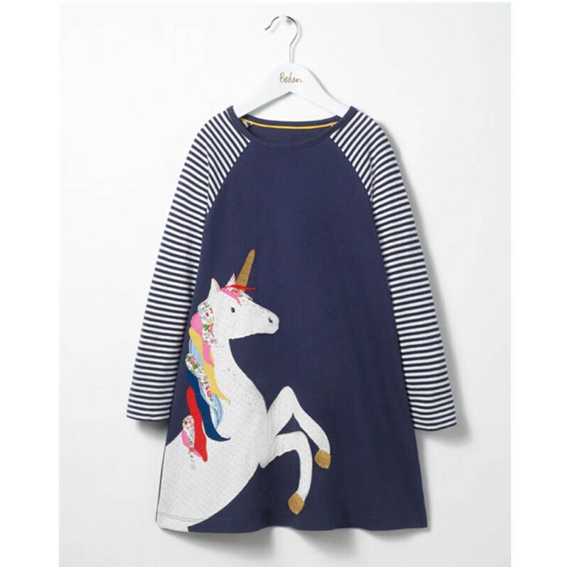 Langarm Kinder Kleider Für Mädchen Einhorn Vestidos Kinder Winter Party Kleid Baby Mädchen Kleidung Tier Cartoon Kostüm