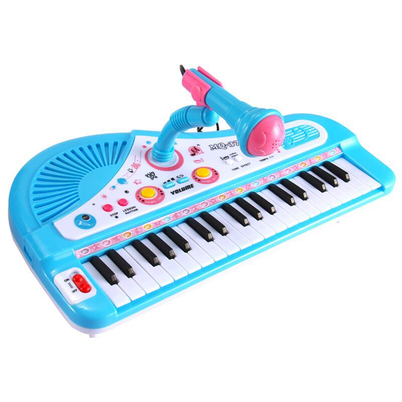 Spædbarn spiller pædagogisk elektronisk klaver baby legetøj børn tastatur drenge piger fingre børn musik 37 nøgler plastik sød