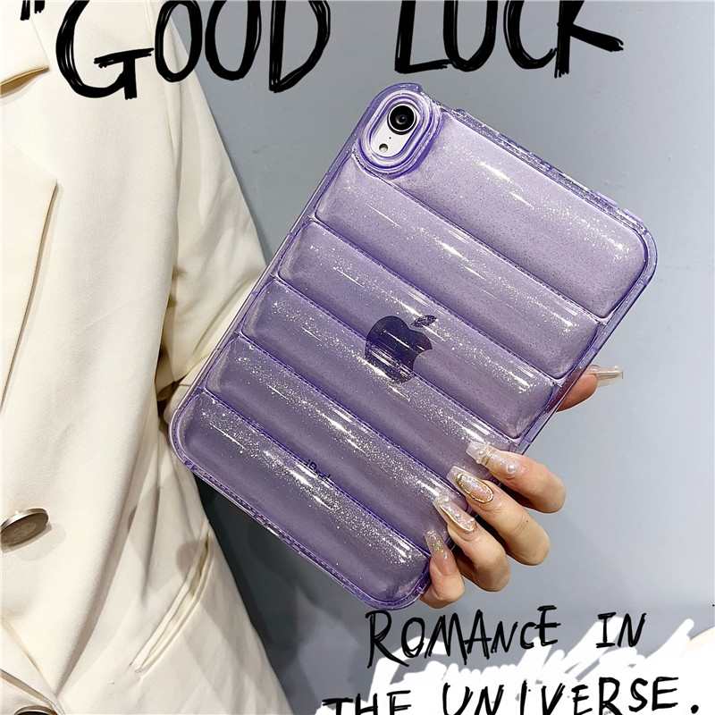 Glitter donsjack Tablet Case voor ipad 10e 9 8 7 Generatie 10.2 Pro 11 inch Air 4 Air 5 10.9 inch Mini 6 5 4th Achterkant