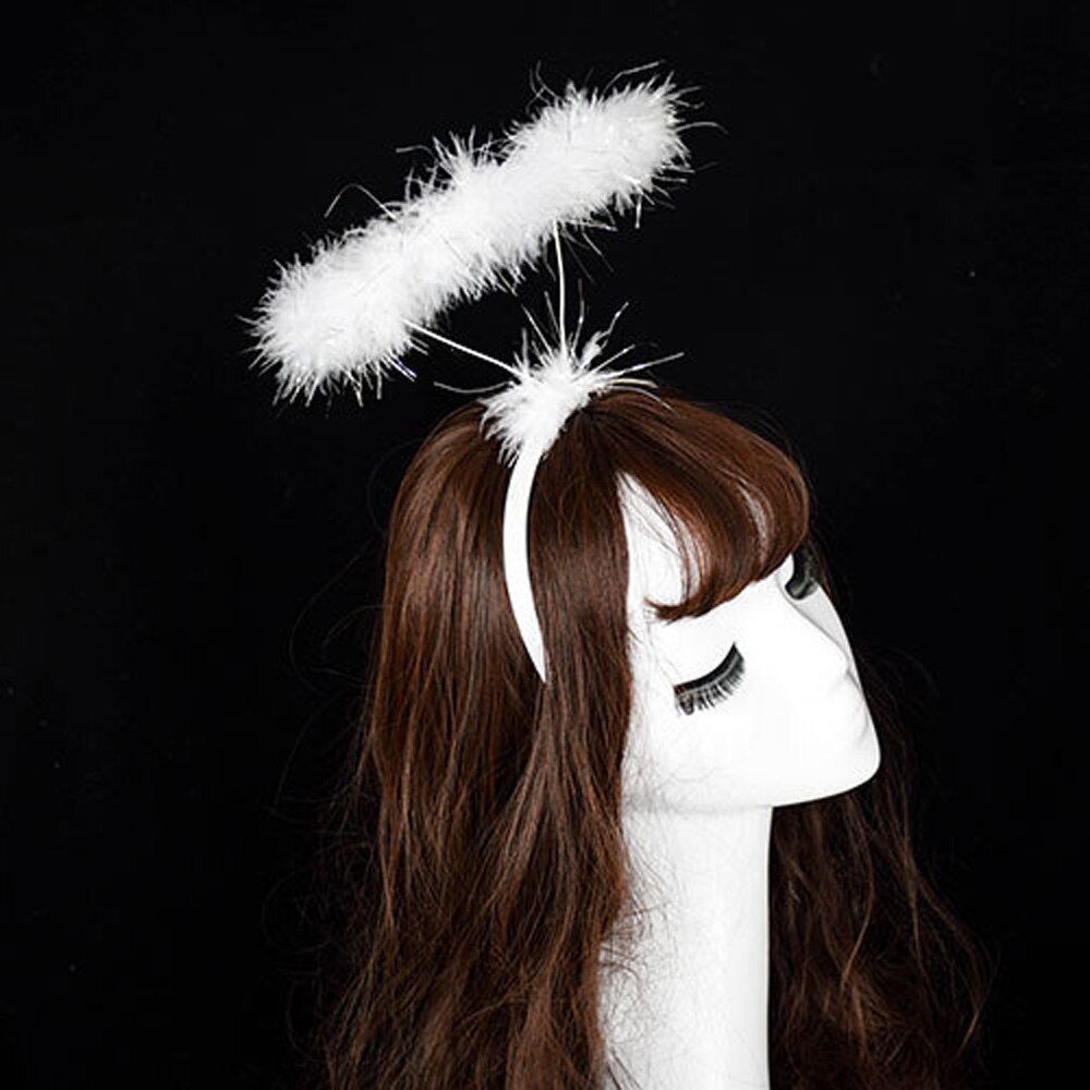 Guirnalda de Ángel de , Aro para el pelo hecho a mano, utilería de Cosplay esponjosa creativa para mujeres, chicas, , despedida de soltera, decoración para la cabeza, accesorios