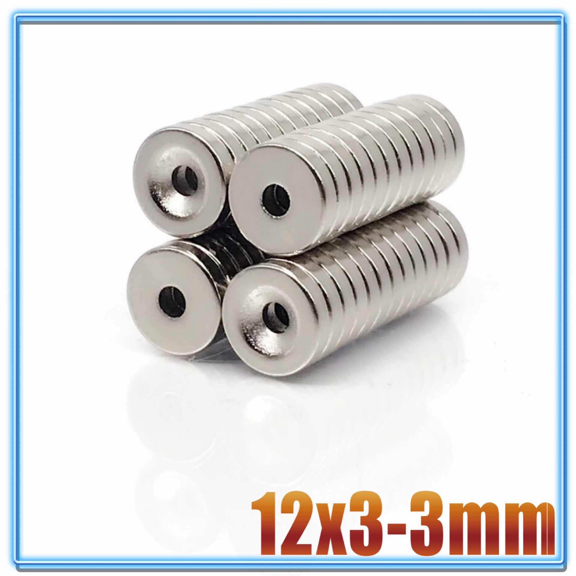 10 ~ 200 pièces 6x3 8x3 10x3 12x3 18x3 trou 3 N35 NdFeB fraisé rond aimant Super puissant fort Permanent magnétique imane disque