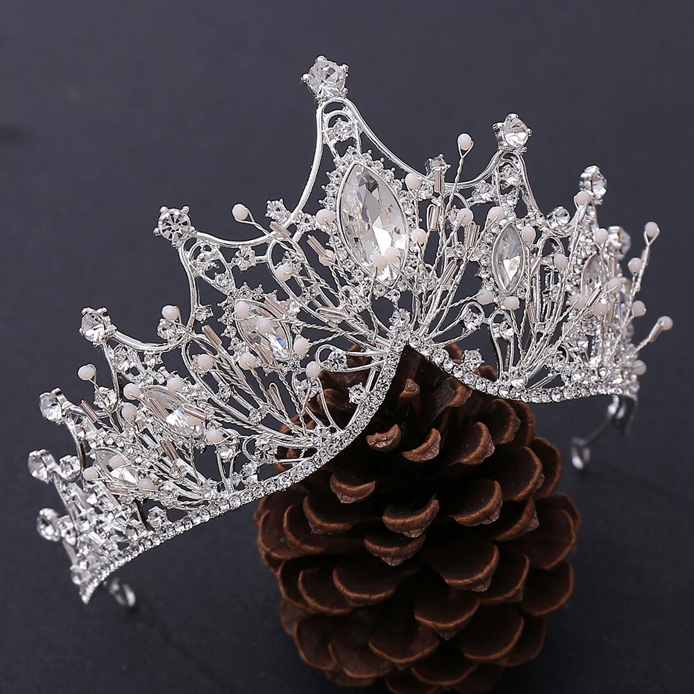 Topqueen HP334 Elegante Barokke Wedding Tiara 'S Kronen Voor Vrouwen Bruid Kristal Parels Koningin Kronen Bruids Hoofddeksel Prinses Haar