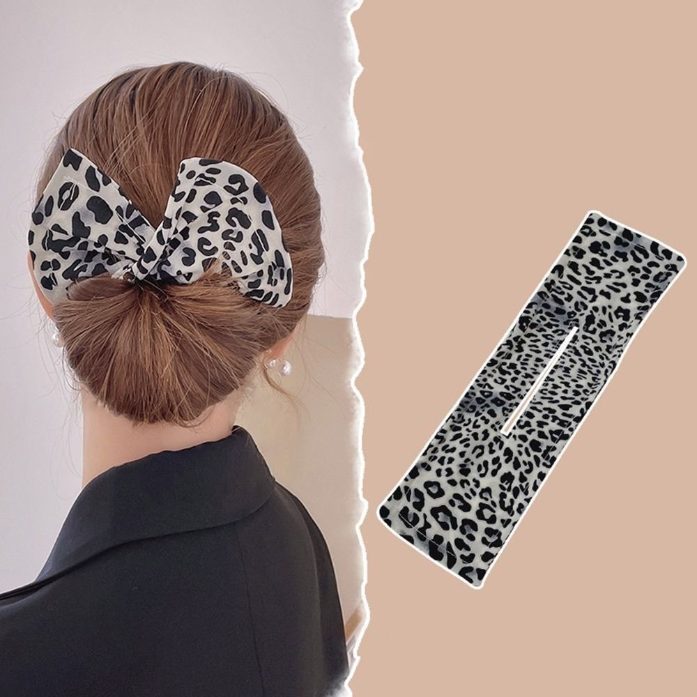 Diadema con estampado de moño, horquilla para mujer y niña, tela artesanal, creador de moño circular, soporte para cola de caballo, diadema, rizador, accesorios para el cabello: Amarillo claro