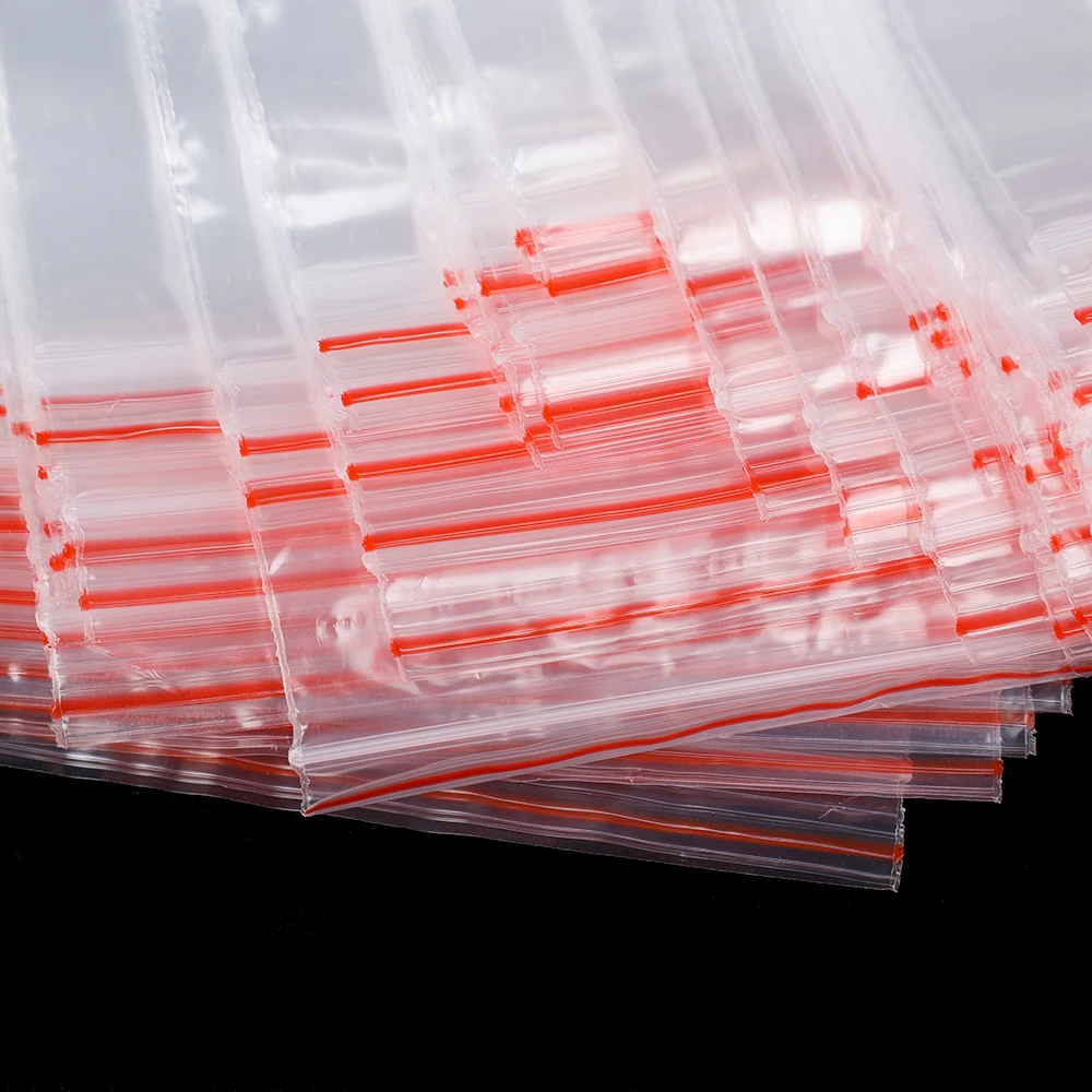 Tykkere gjennomsiktig selvforseglende pose smykker skopakking plast oppbevaringsposer gjenlukkbare glidelåser forseglingspose tykkelse 0.05mm