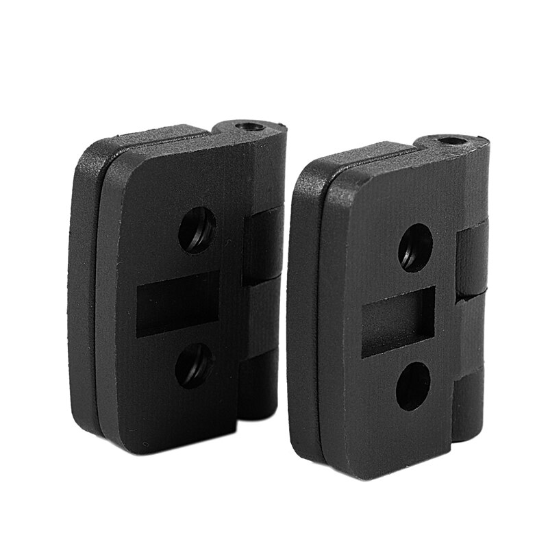 2 Pcs Black Single Metal Axle Plastic Wardrobe Door Hinge