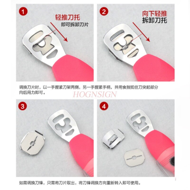 Pedikyrverktøy dobbelthodet fot høvelkniv sett dekor fotverktøy til død hud gammel mann skraping pedikyr kniv sliping