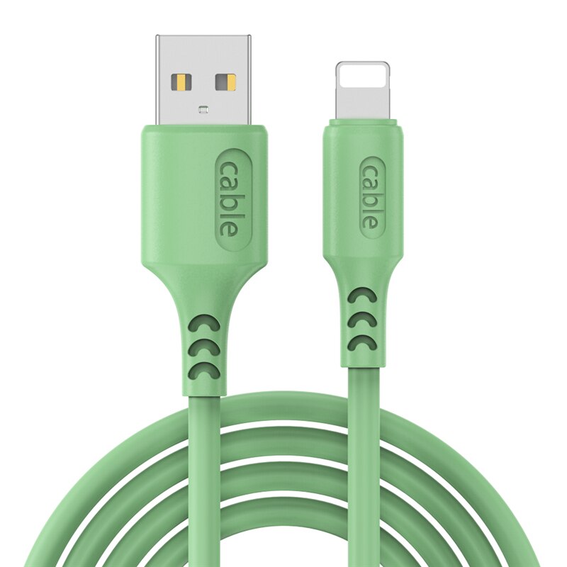 USB di Ricarica Veloce per il iphone 11 pro X XR XS Max 7 8 6 6S più 5 4S ipad cavo di Dati del caricatore del Cavo di Filo di silicone Liquido di Origine: verde / 1.8m