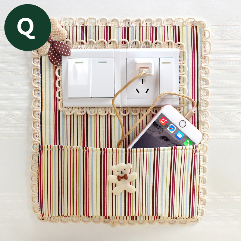 Lace Fabric Switch Protective Cover on-off Switch Outlet Wall Sticker European Light Switch Cover Decoration with Storage Bag: Switch cover16
