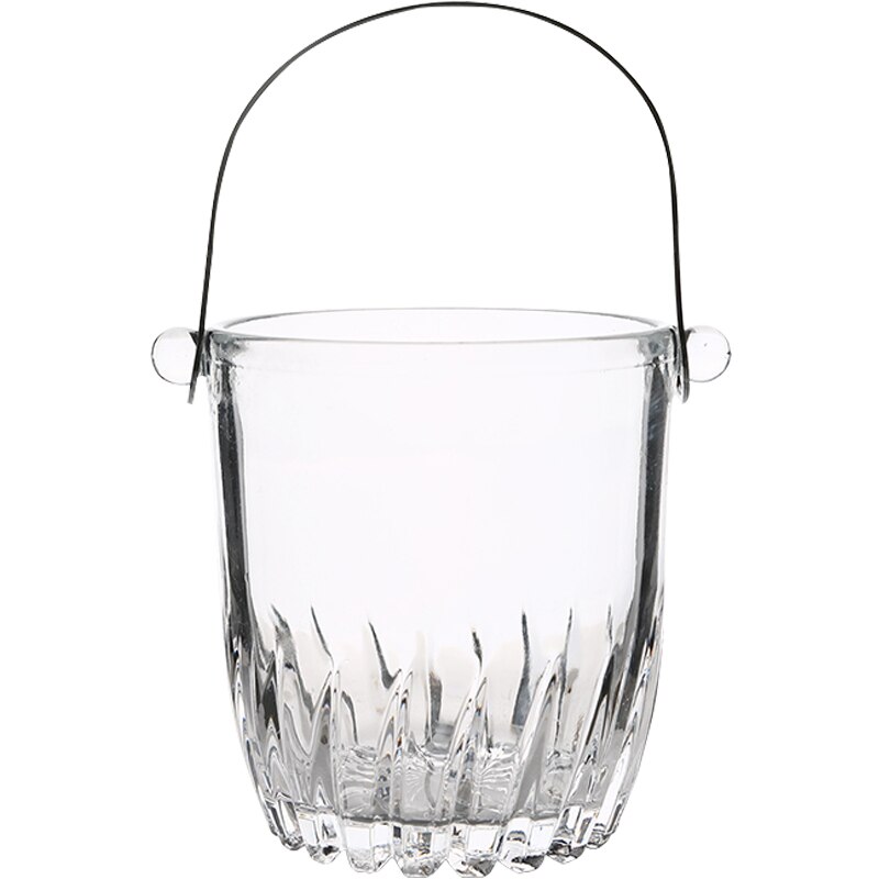 Glass ice bucket home restaurant small European cold drink wine champagne ice bucket with a ice clip as