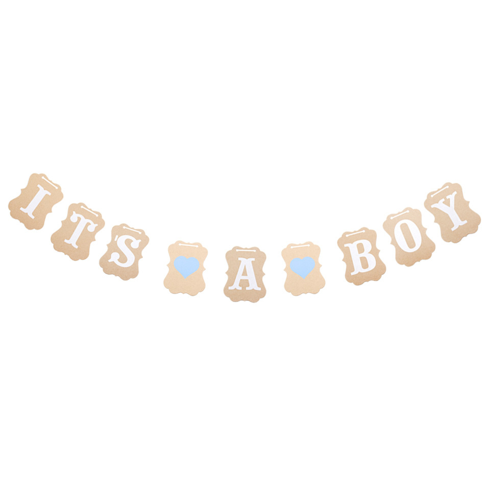 Baby Douche 1st Verjaardag IK BEN EEN Banner Papier Kraft Baby Jongen Meisje Mijn eerste Partij Decoratie Een Jaar Verjaardag DIY Supplies: its a boy