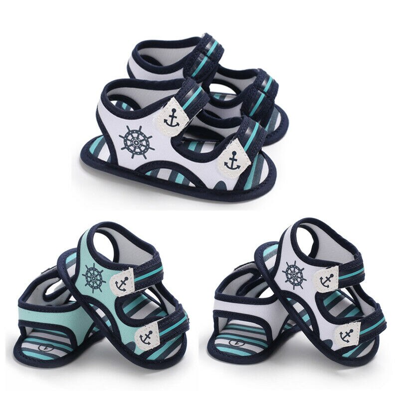 Coole zomerse sandalen voor babyjongens, canvas, zachte zool, peuterschoenen 0-18m