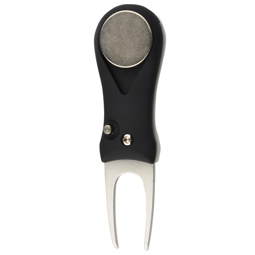 Foldable Golf Divot Tool Switchblade Pitch Cleaner Golf Pitchfork Putting Green Fork Golf Accessories: Black