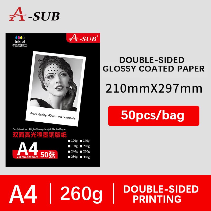 Dobbeltsidet højglansovertrukket papir  a4 fotobogspapir  a3 højt dobbeltsidet fotopapir dobbeltsidet fotopapir: 260g