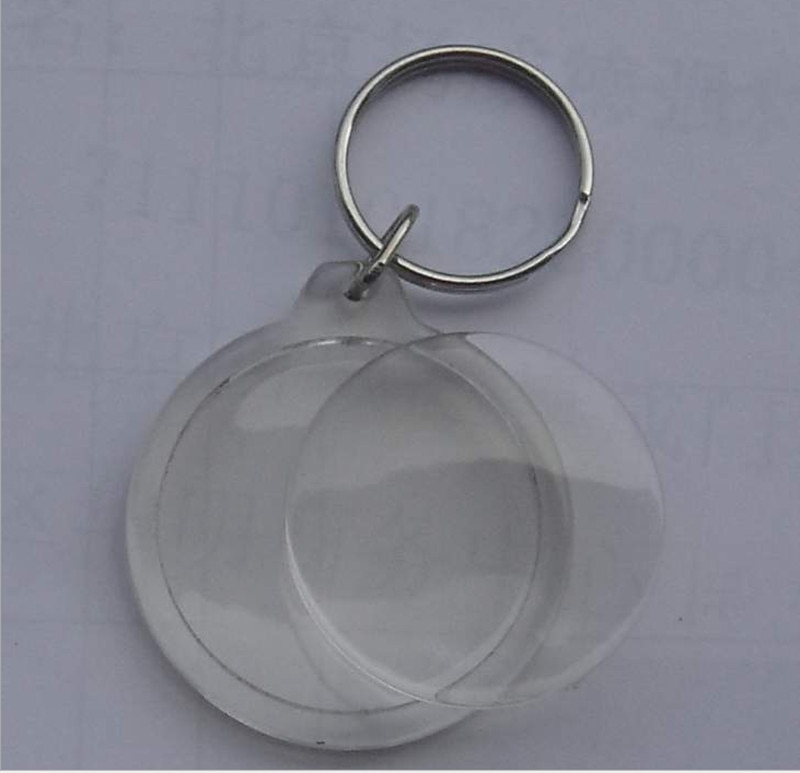 170PCS Blank Acrylic Round Circle Keychains Insert Photo Keyrings 1.8''/4.6cm