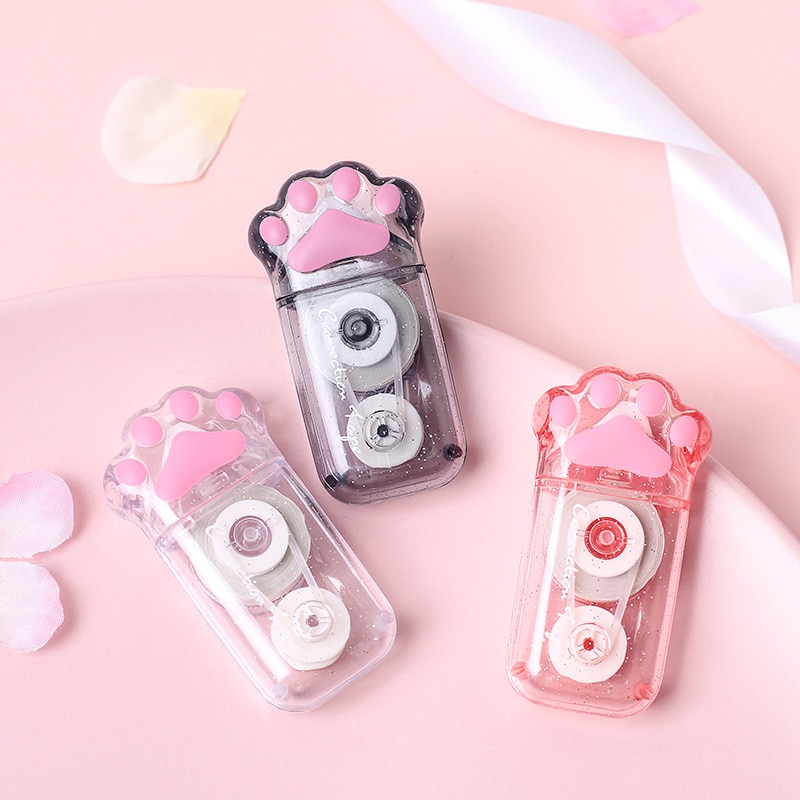 Cute Transparent Cat Paw 6M Correction Tape Promotional Stationery School Office Supplies
